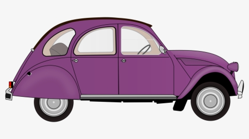 Pink,classic Car,city Car - Car Drawing With Colour, HD Png Download, Transparent PNG