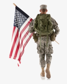 Soldier Carrying A Flag, HD Png Download, Transparent PNG
