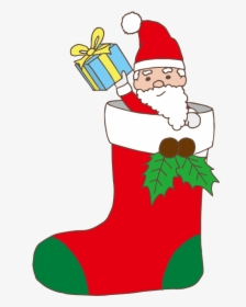 Santa Claus Stealing A Present - Christmas Stocking, HD Png Download, Transparent PNG