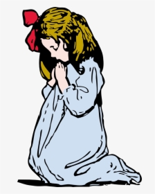 Onlinelabels Clip Art Girl - Girl Praying Clipart, HD Png Download, Transparent PNG