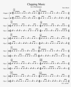 Clapping Music Sheet Music, HD Png Download , Transparent Png Image ...
