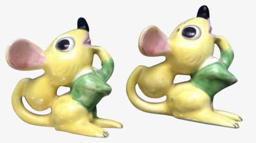 Vintage Identical Twins Yellow Mice Salt Or Pepper - Cartoon, HD Png Download, Transparent PNG