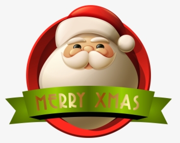 Santa Merry Xmas Decoration Png Clip - Merry Christmas Santa Png, Transparent Png, Transparent PNG