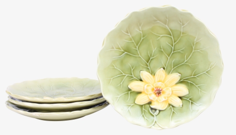 German Lily Pad Majolica Dessert Plates - Zinnia, HD Png Download, Transparent PNG