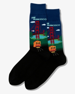 Men S Golden Gate Bridge Socks   Class Slick Lazy Image - Sock, HD Png Download, Transparent PNG