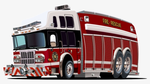 Graphic Transparent Fire Engine Royalty Free Hand Drawn - Fire Engine, HD Png Download, Transparent PNG