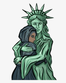 Statue Of Liberty Hugs Clipart , Png Download - Hijab Statue Of Liberty, Transparent Png, Transparent PNG