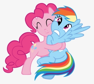 Hug Clipart Horse - My Little Pony Pinkie Pie Y Rainbow Dash, HD Png Download, Transparent PNG