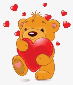 Grandparent Clipart Hug - Cute Teddy Bears With Hearts, HD Png Download, Transparent PNG