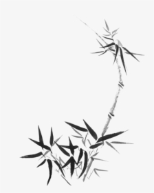 Bamboo Stalk With Young Leaves Sumi-e Japanese Zen, HD Png Download, Transparent PNG