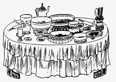 Transparent Thanksgiving Dinner Clipart Black And White - Buffet Clipart Black And White, HD Png Download, Transparent PNG