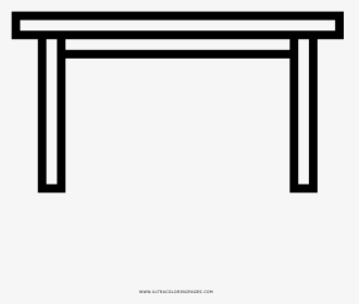 Dinner Table Coloring Page - Desk Outline, HD Png Download, Transparent PNG