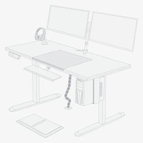 Uvi Desk Accessories Sketch - Computer Desk, HD Png Download, Transparent PNG