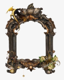 #dragon #frame #pocketwatch #flowers #ornate - Gothic Vintage Mirror Png, Transparent Png, Transparent PNG