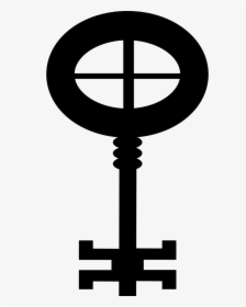 Key Design With Gross Oval And A Thin Cross Inside - Cross, HD Png Download, Transparent PNG
