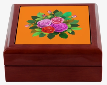 Maison D Elite Ceramic Tiled Elegant Quote Wood Jewelry - Box, HD Png Download, Transparent PNG
