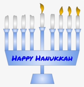 Menorah, Hanukkah, Third Night Candle Lit, Blue - Graphic Design, HD Png Download, Transparent PNG