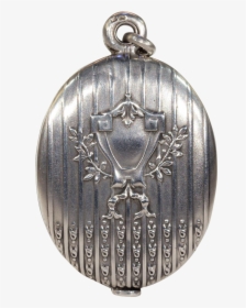 Antique French Silver Slide Locket Pendant Mirror And - Locket, HD Png Download, Transparent PNG