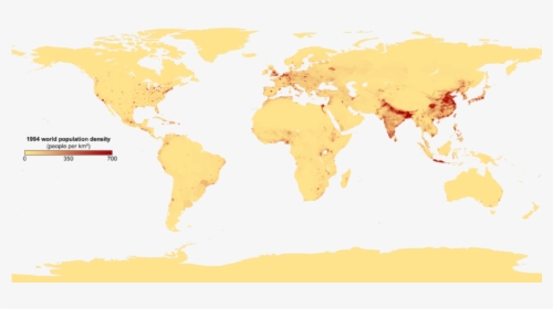 Population Density With Key - Population Density Of The World, HD Png Download, Transparent PNG