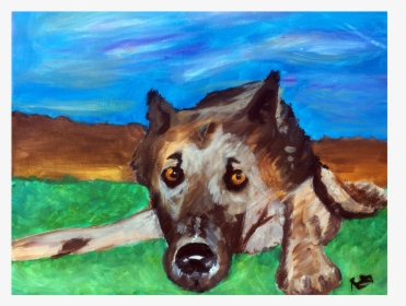 German Shepherd Portrait Acrylic Painting, HD Png Download, Transparent PNG