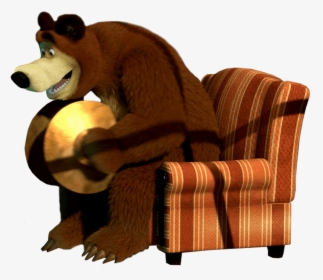 Bear Holding Cymbals - Bear Sitting On Chair, HD Png Download, Transparent PNG