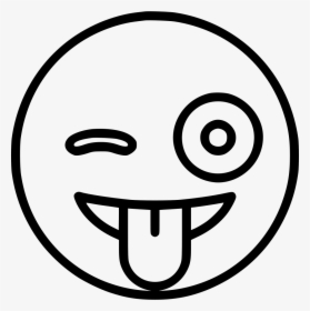 With Stuck Out Tongue And Winking Eye - Emoji Tongue Out Svg, HD Png Download, Transparent PNG