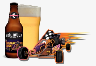 Cbc Go Kart Ghost Bottle, Glass, And Go Kart - Guinness, HD Png Download, Transparent PNG