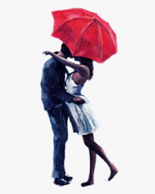 Kissing Couple Romantic Umbrella Love Inlove - Romantic Love Couple Png, Transparent Png, Transparent PNG