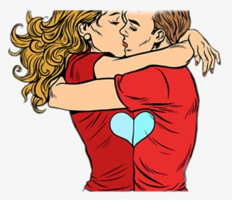 #couple #love #kissing #cartoon - Kissing Cartoon, HD Png Download, Transparent PNG