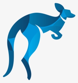 Clip Art Red Kangaroo Logo - Kangaroo With Blue Background, HD Png Download, Transparent PNG
