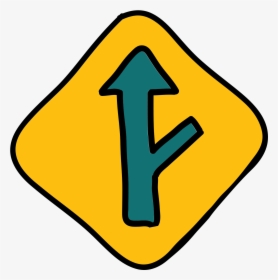 Right Y Intersection Road Sign Icon - Pedestrian Crossing Sign Clip Art, HD Png Download, Transparent PNG
