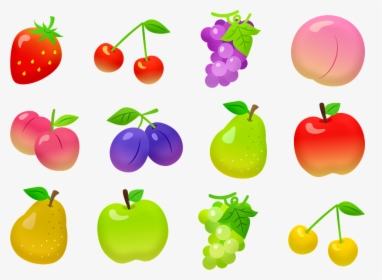Fruit, Apples, Pears, Grapes, Cherries, Plums - 과일 일러스트 무료, HD Png Download, Transparent PNG