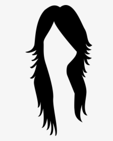 Long Dark Female Hair Shape - Long Hair Cartoon Png, Transparent Png, Transparent PNG