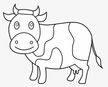 Cute Cow Coloring Page - Black And White Clip Art Pictures Of Cows, HD Png Download, Transparent PNG