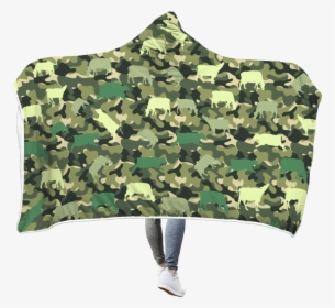 Gearhuman 3d Cute Cow Custom Hooded Blanket - Military Uniform, HD Png Download, Transparent PNG