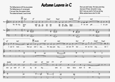 Transparent Fallen Leaves Png - Autumn Leaves C Major, Png Download, Transparent PNG