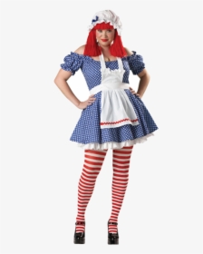 Plus Size Rag Doll Costume - Raggedy Ann Doll Halloween Costume, HD Png Download, Transparent PNG
