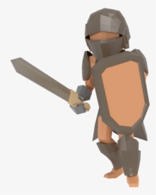 Knight, Lowpoly, 3d, Armor, Sword, Shield, Warrior - Medieval Knight Low Poly, HD Png Download, Transparent PNG