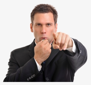 Businessman Png Image - Person Blowing A Whistle, Transparent Png, Transparent PNG
