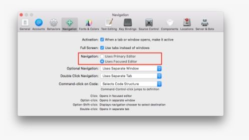 Xcode Navigation Settings - Assistant Editor Button In Xcode 12, HD Png Download, Transparent PNG
