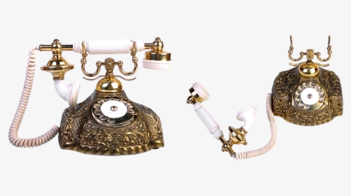 Old Phone Phone Link Free Photo - Gold Old Telephone Transparent, HD Png Download, Transparent PNG