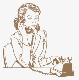 Woman Dialing A Number On An Old School Phone - Businessperson, HD Png Download, Transparent PNG