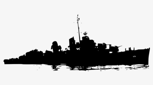 War Ship, Silhouette, Ship, War, Navy, Military, Naval - Battleship Silhouette Clip Art, HD Png Download, Transparent PNG