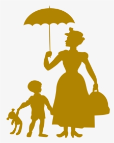 Mary Poppins Silhouette Png, Transparent Png, Transparent PNG
