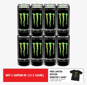Monster Energy Drink 12 X 355ml X 2 Carton - Monster Energy Drink, HD Png Download, Transparent PNG