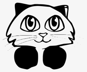 Cartoon Cat Clipart Black And White, HD Png Download, Transparent PNG