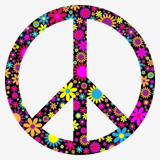 Floral Peace Sign - Simple Peace Tattoo Designs, HD Png Download, Transparent PNG