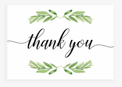 Watercolor Green Leaves Thank You Cards - Mom Osa Bar Sign Free Printable, HD Png Download, Transparent PNG