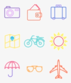 Icon Sun Bike Airplane Png And Vector Image - Neon, Transparent Png, Transparent PNG