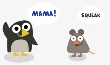 Baby Penguin And Baby Mouse - Cartoon, HD Png Download, Transparent PNG
